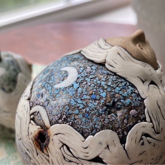 Incense Burners Handcrafted Porcelain Ceramic Art with Faces EUC - Picture 6 of 16